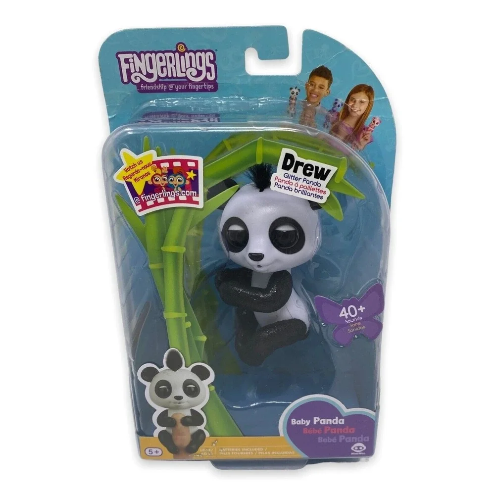 WowWee Fingerlings Interactive Drew Baby Panda Black and White NEW (Lot of 4) - Picture 3 of 6